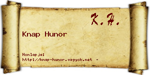 Knap Hunor névjegykártya
